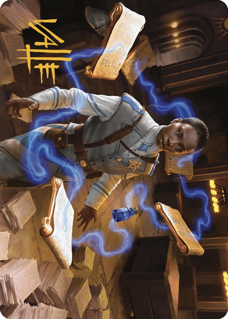 Case File Auditor Art Card (Gold-Stamped Signature) [Murders at Karlov Manor Art Series] | Black Swamp Games