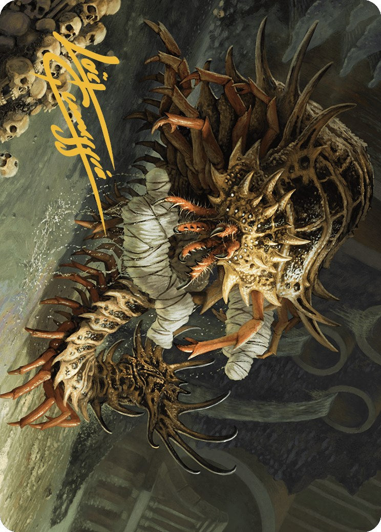 Rot Farm Mortipede Art Card (Gold-Stamped Signature) [Murders at Karlov Manor Art Series] | Black Swamp Games
