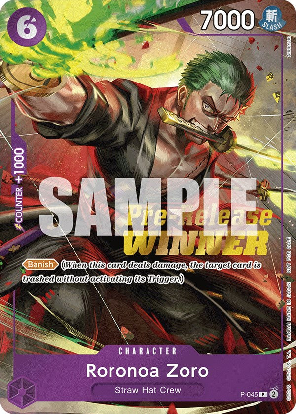 Roronoa Zoro (OP-06 Pre-Release Tournament) [Winner] [One Piece Promotion Cards] | Black Swamp Games