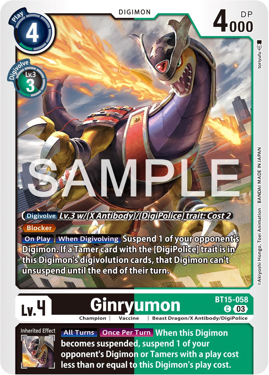 Ginryumon [BT15-058] [Exceed Apocalypse] | Black Swamp Games