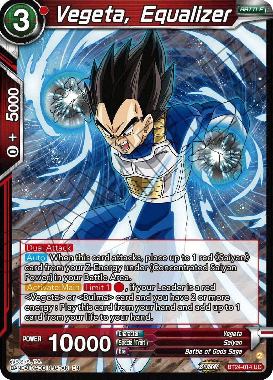 Vegeta, Equalizer (BT24-014) [Beyond Generations] | Black Swamp Games