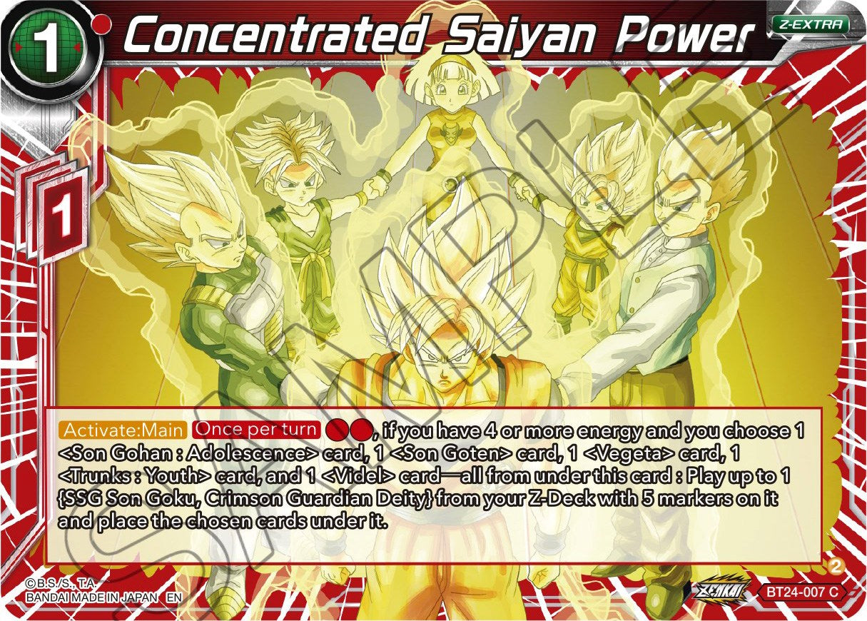 Concentrated Saiyan Power (BT24-007) [Beyond Generations] | Black Swamp Games