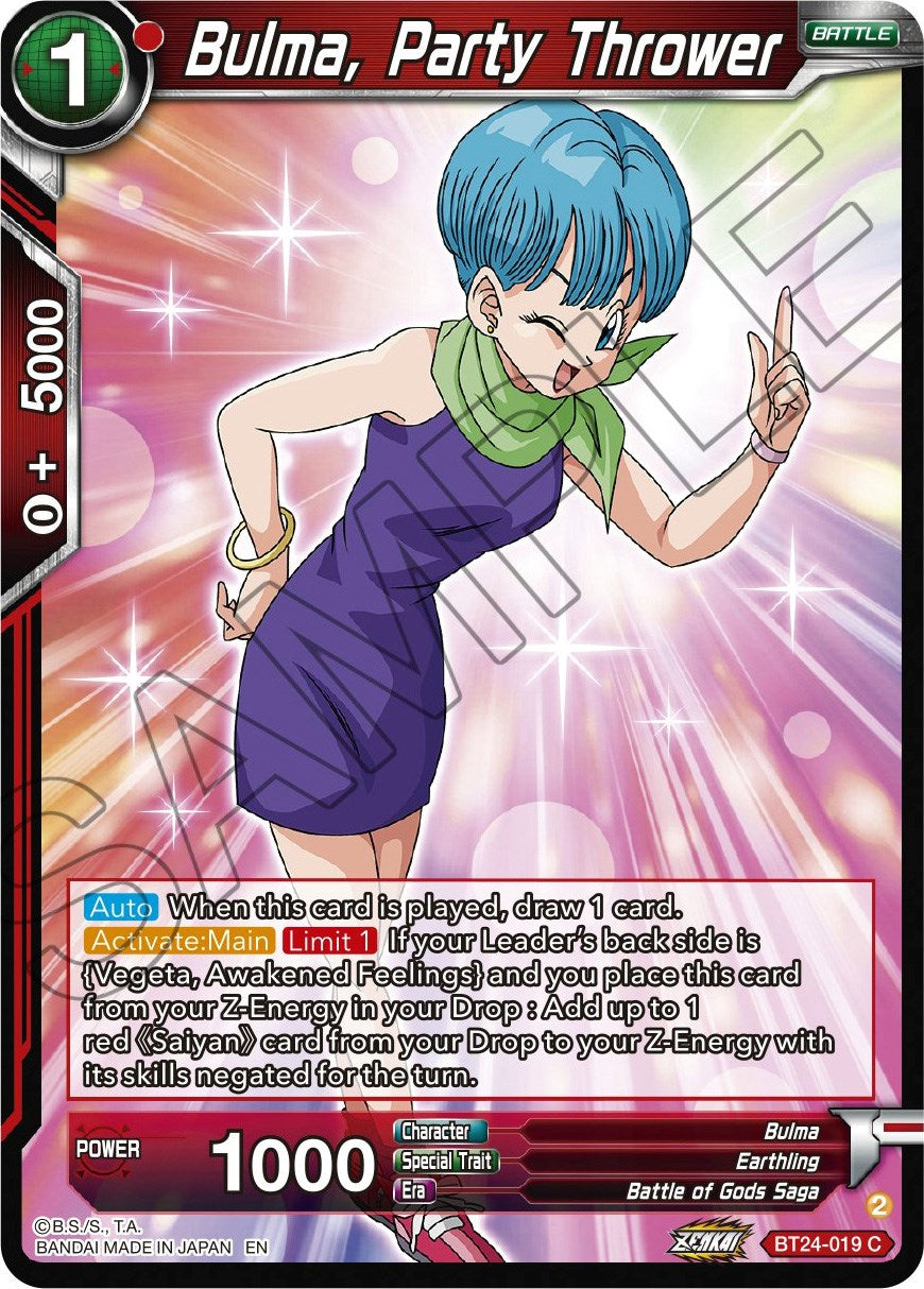 Bulma, Party Thrower (BT24-019) [Beyond Generations] | Black Swamp Games