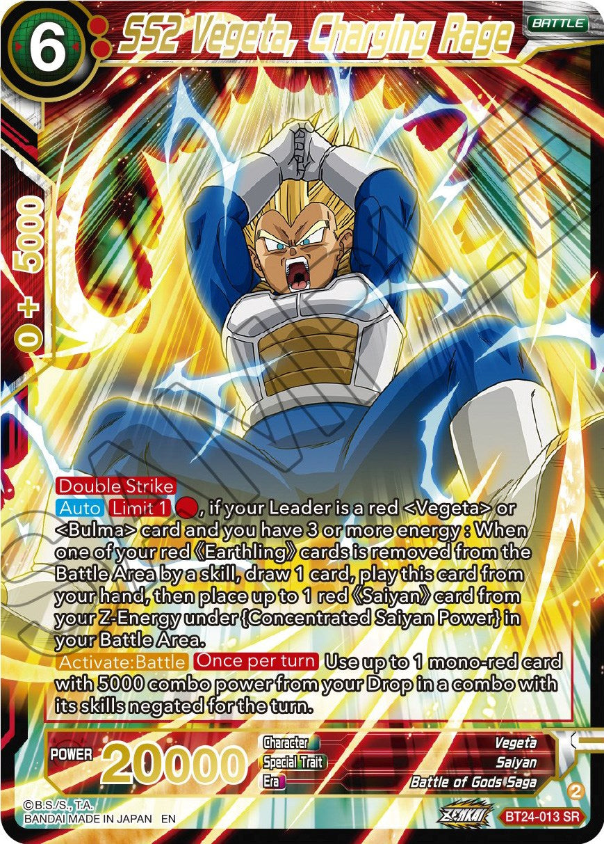 SS2 Vegeta, Charging Rage (BT24-013) [Beyond Generations] | Black Swamp Games