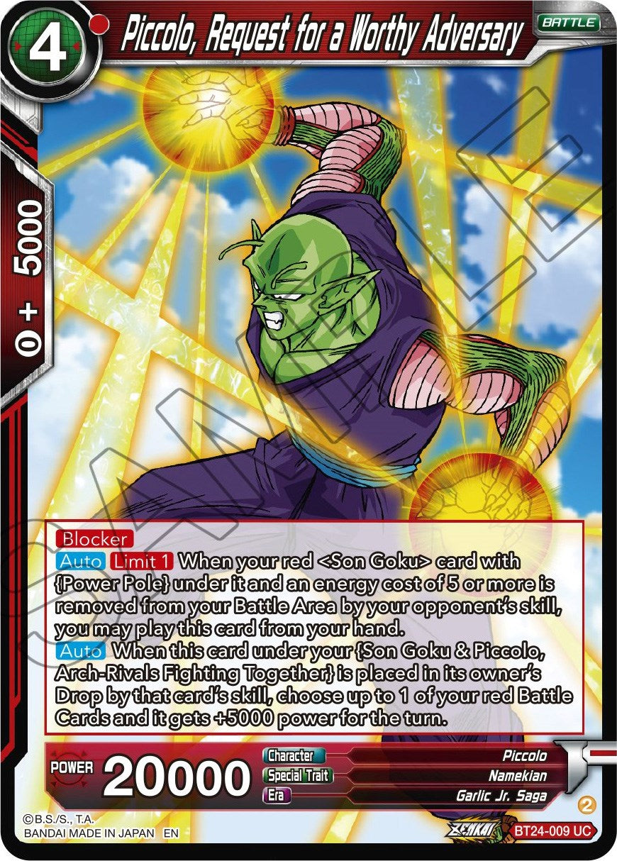 Piccolo, Request for a Worthy Adversary (BT24-009) [Beyond Generations] | Black Swamp Games