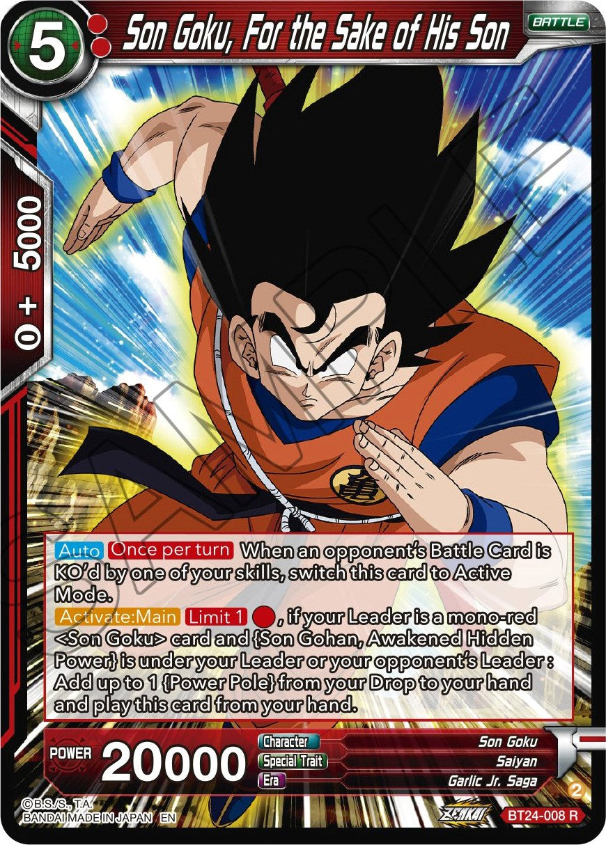 Son Goku, For the Sake of His Son (BT24-008) [Beyond Generations] | Black Swamp Games