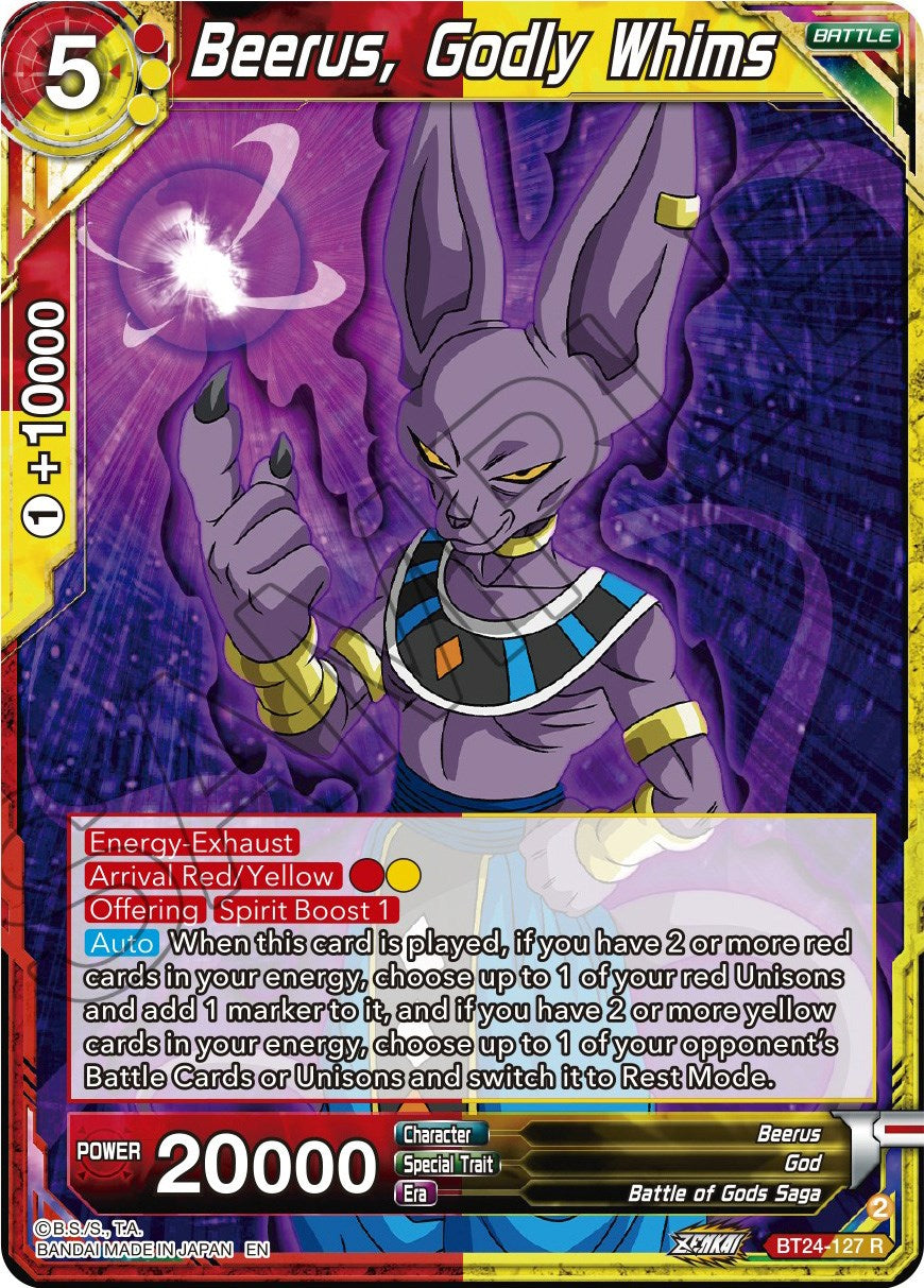 Beerus, Godly Whims (BT24-127) [Beyond Generations] | Black Swamp Games