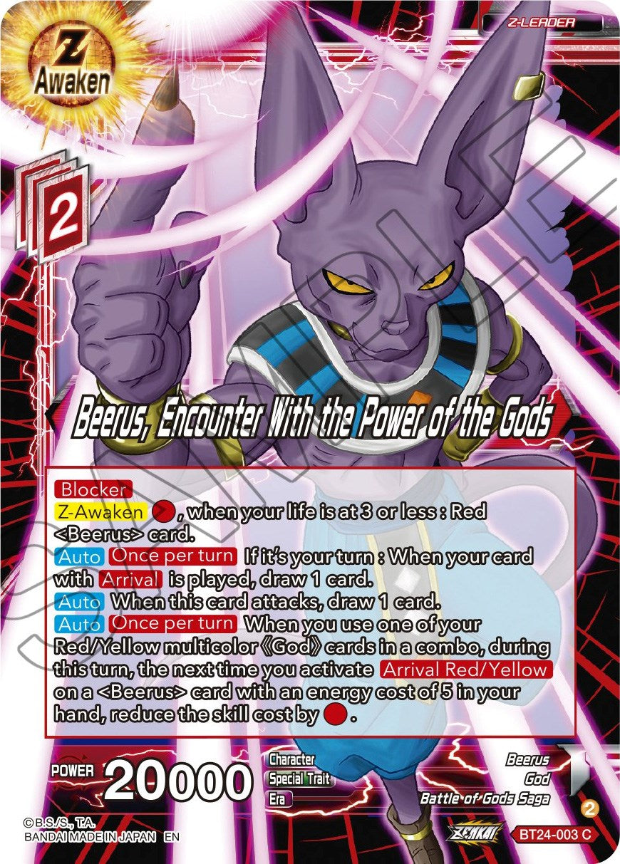 Beerus, Encounter With the Power of the Gods (BT24-003) [Beyond Generations] | Black Swamp Games
