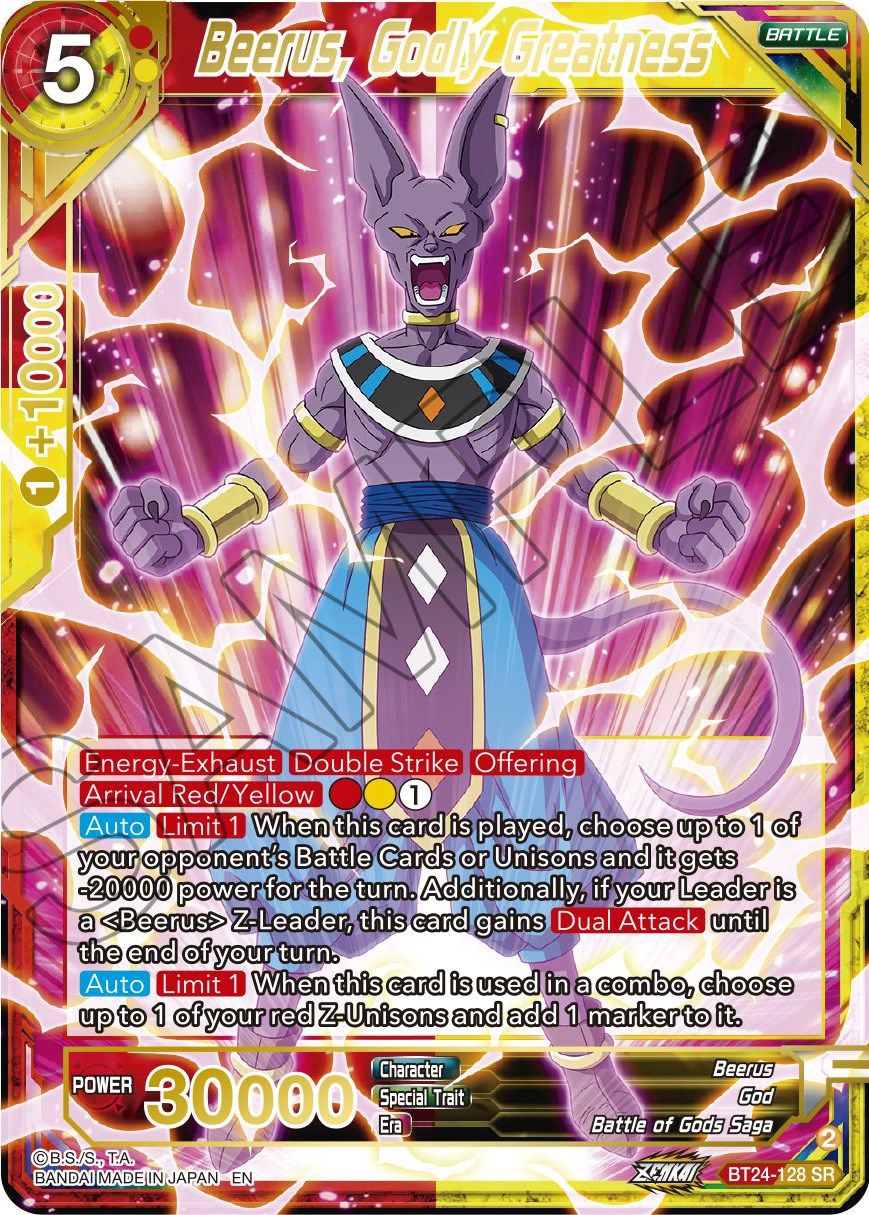 Beerus, Godly Greatness (BT24-128) [Beyond Generations] | Black Swamp Games