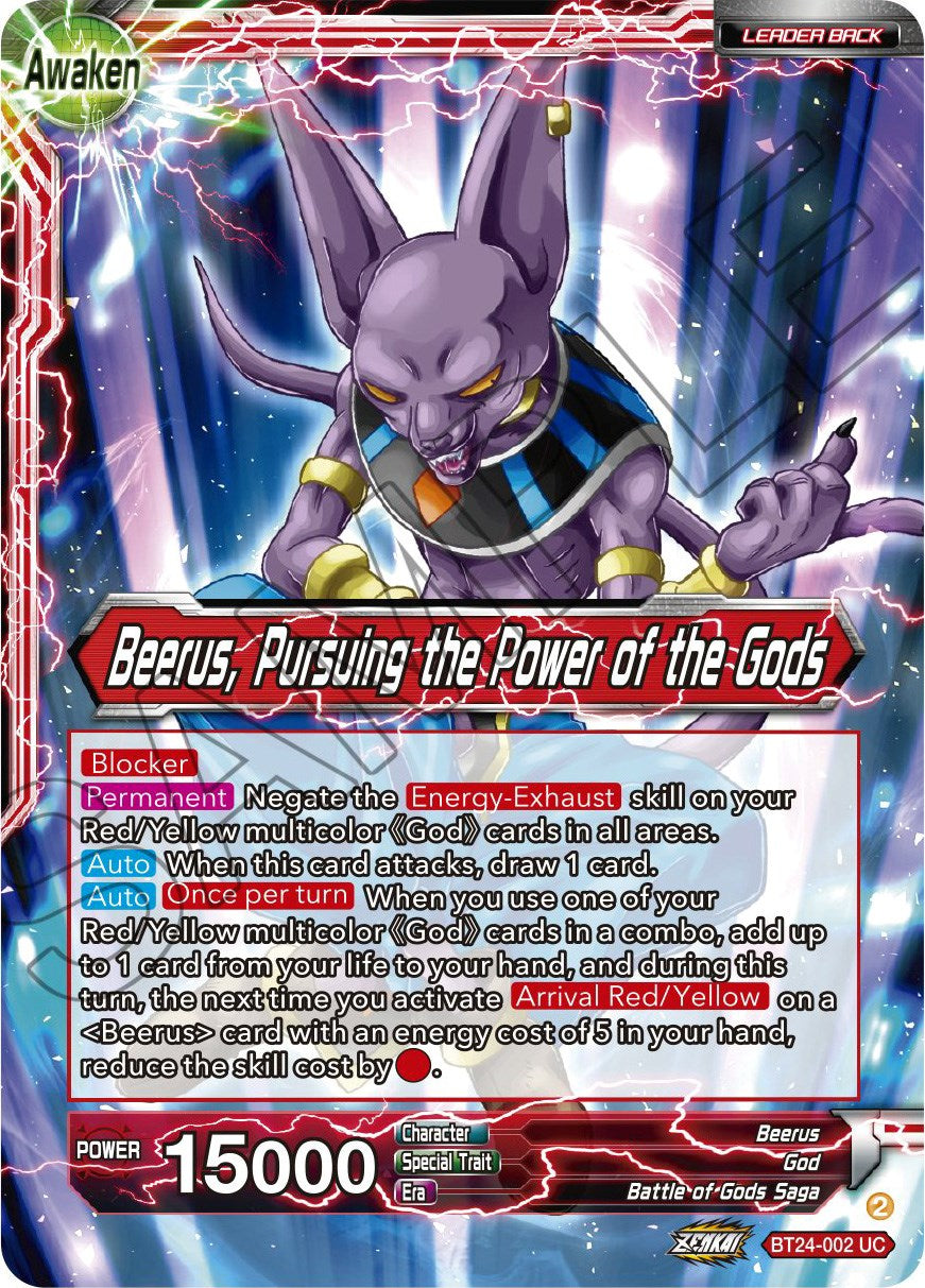 Beerus // Beerus, Pursuing the Power of the Gods (BT24-002) [Beyond Generations] | Black Swamp Games