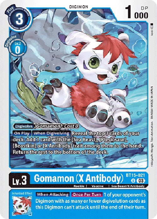 Gomamon (X Antibody) [BT15-021] [Exceed Apocalypse] | Black Swamp Games