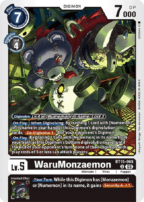 WaruMonzaemon (X Antibody) [BT15-065] [Exceed Apocalypse] | Black Swamp Games