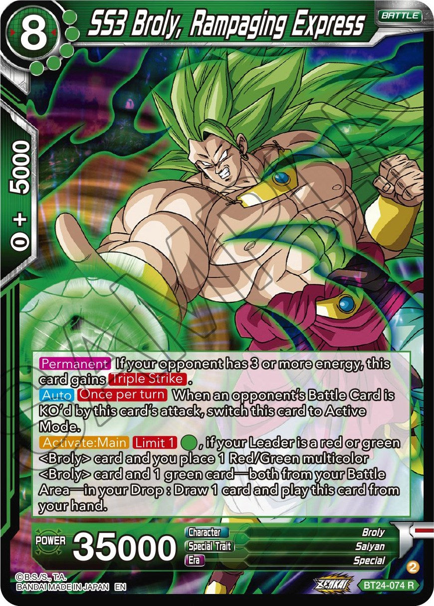 SS3 Broly, Rampaging Express (BT24-074) [Beyond Generations] | Black Swamp Games