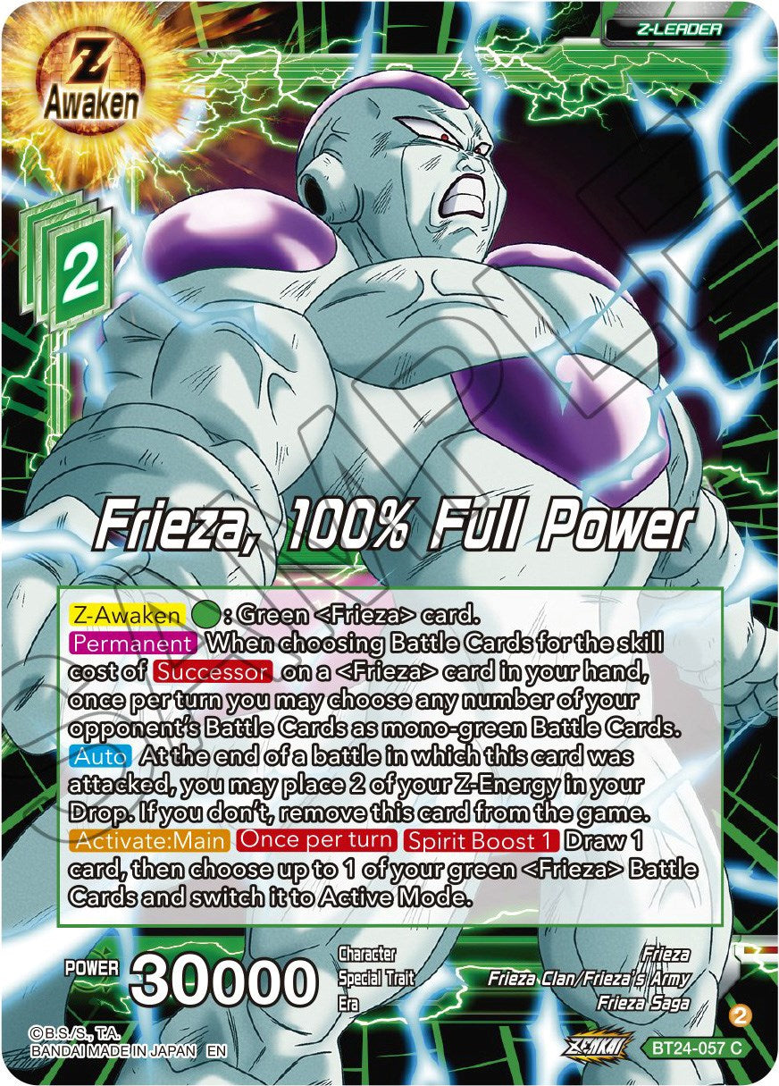 Frieza, 100% Full Power (BT24-057) [Beyond Generations] | Black Swamp Games