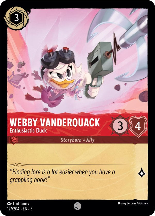 Webby Vanderquack - Enthusiastic Duck (127/204) [Into the Inklands] | Black Swamp Games
