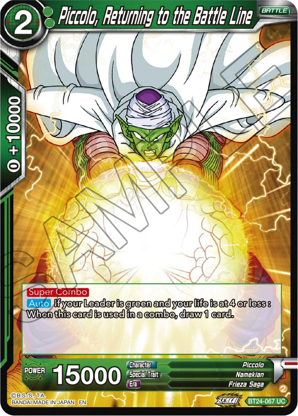 Piccolo, Returning to the Battle Line (BT24-067) [Beyond Generations] | Black Swamp Games