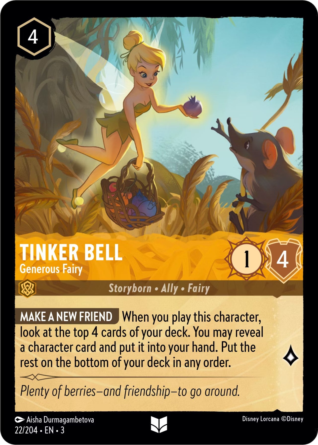 Tinker Bell - Generous Fairy (22/204) [Into the Inklands] | Black Swamp Games