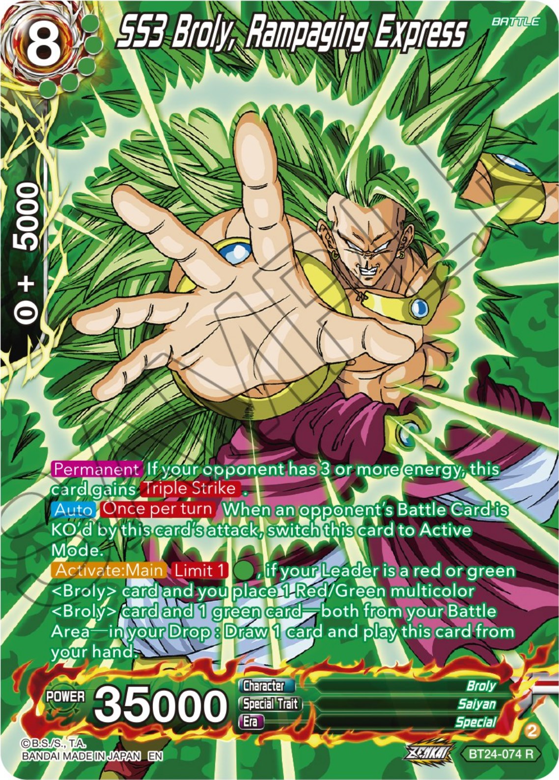 SS3 Broly, Rampaging Express (Collector Booster) (BT24-074) [Beyond Generations] | Black Swamp Games