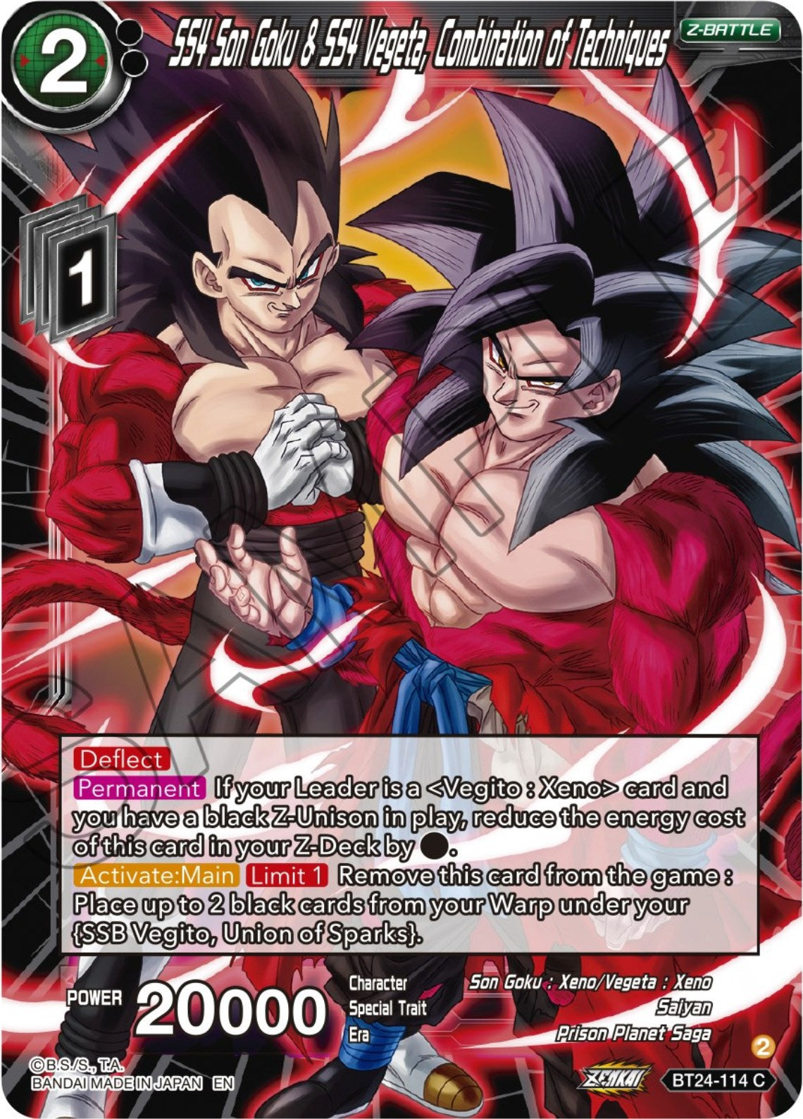 SS4 Son Goku & SS4 Vegeta, Combination of Techniques (BT24-114) [Beyond Generations] | Black Swamp Games