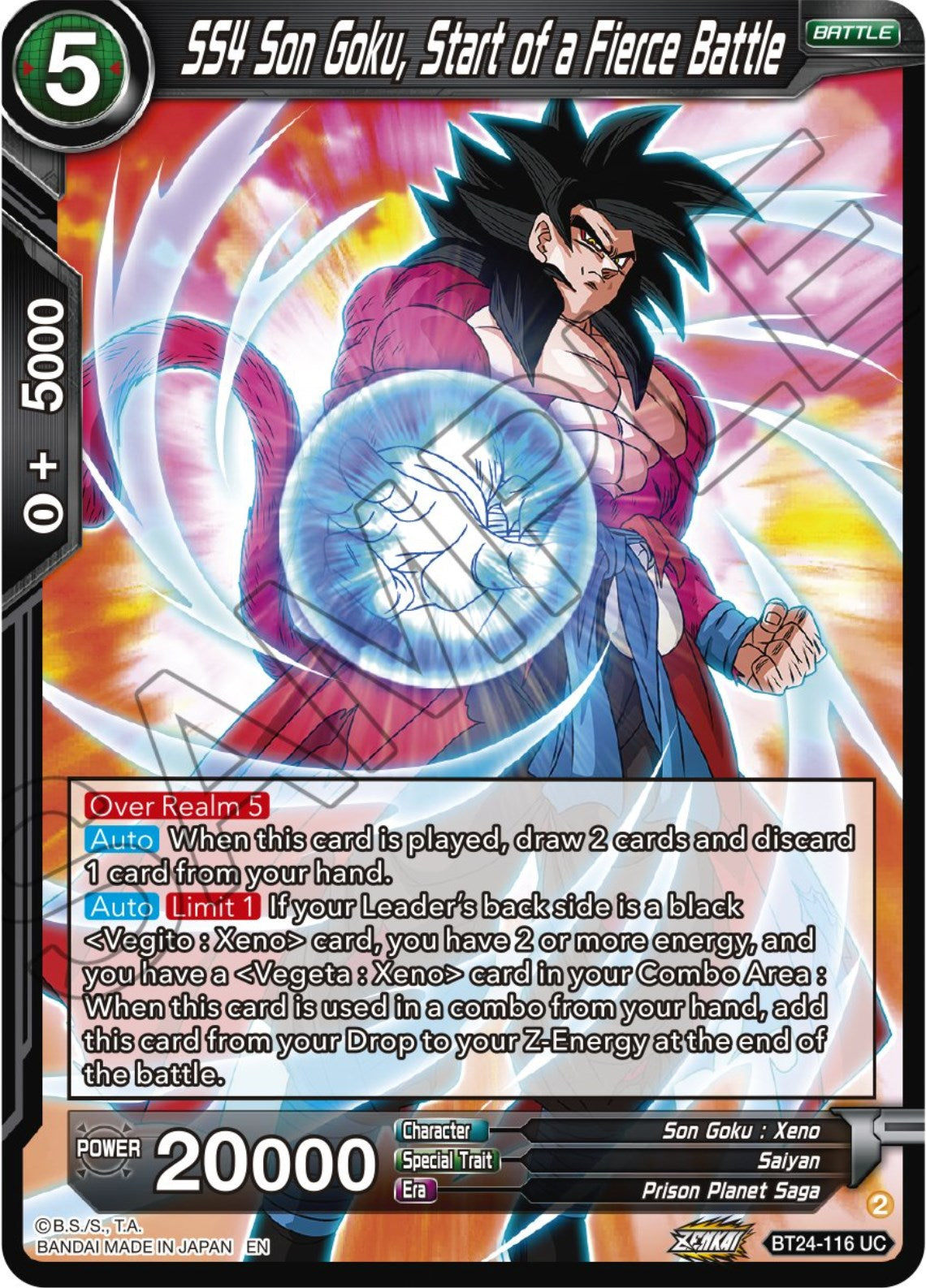 SS4 Son Goku, Starts of a Fierce Battle (BT24-116) [Beyond Generations] | Black Swamp Games