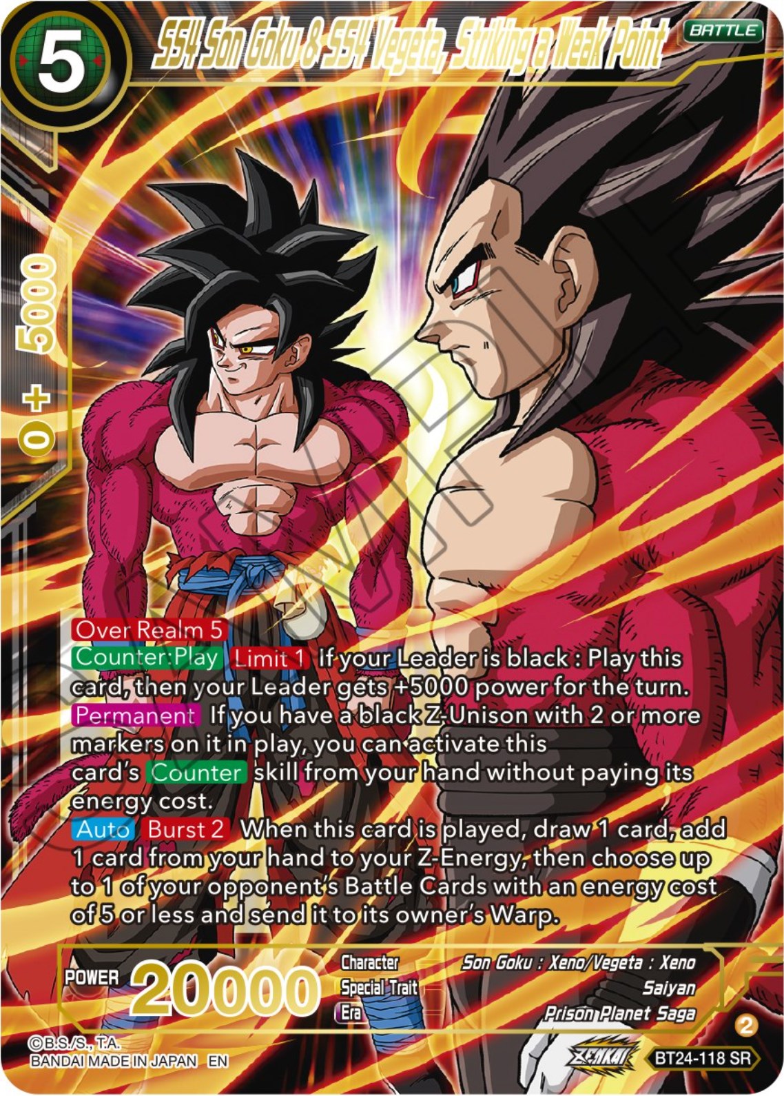 SS4 Son Goku & SS4 Vegeta, Striking a Weak Point (BT24-118) [Beyond Generations] | Black Swamp Games