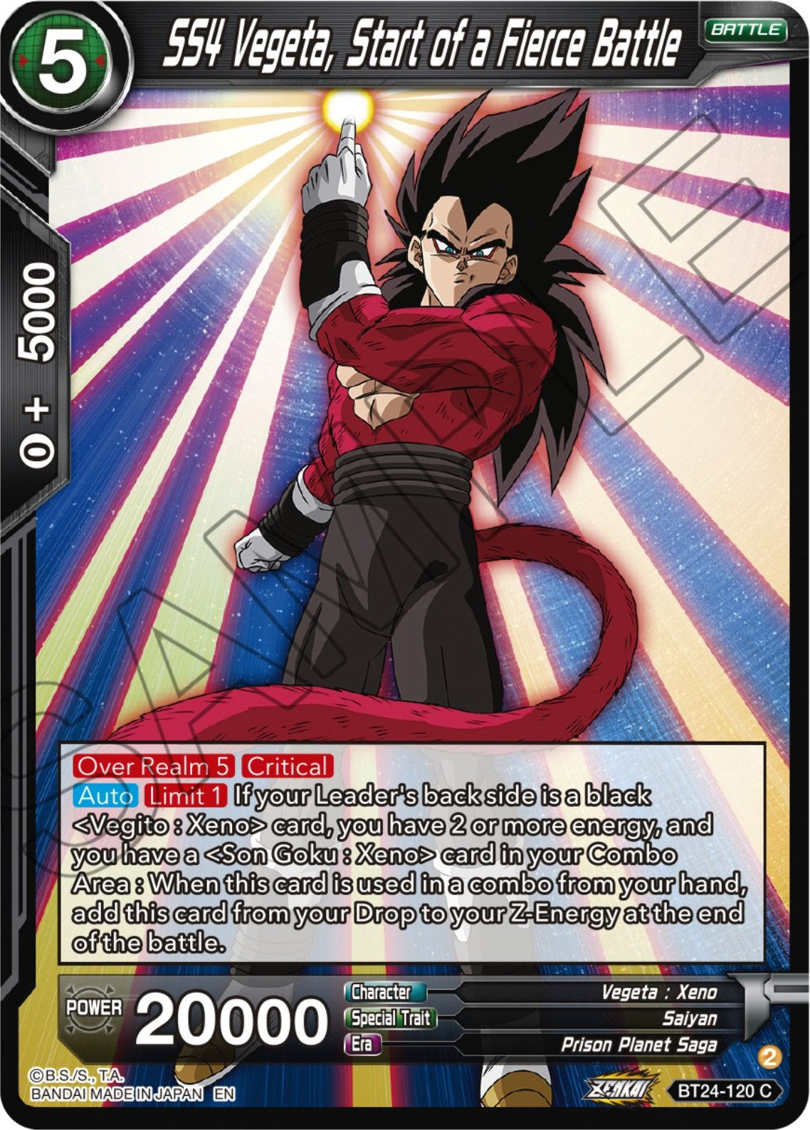 SS4 Vegeta, Start of a Fierce Battle (BT24-120) [Beyond Generations] | Black Swamp Games