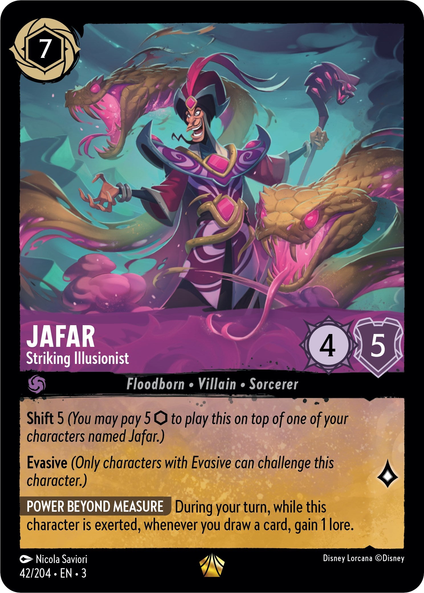 Jafar - Striking Illusionist (42/204) [Into the Inklands] | Black Swamp Games