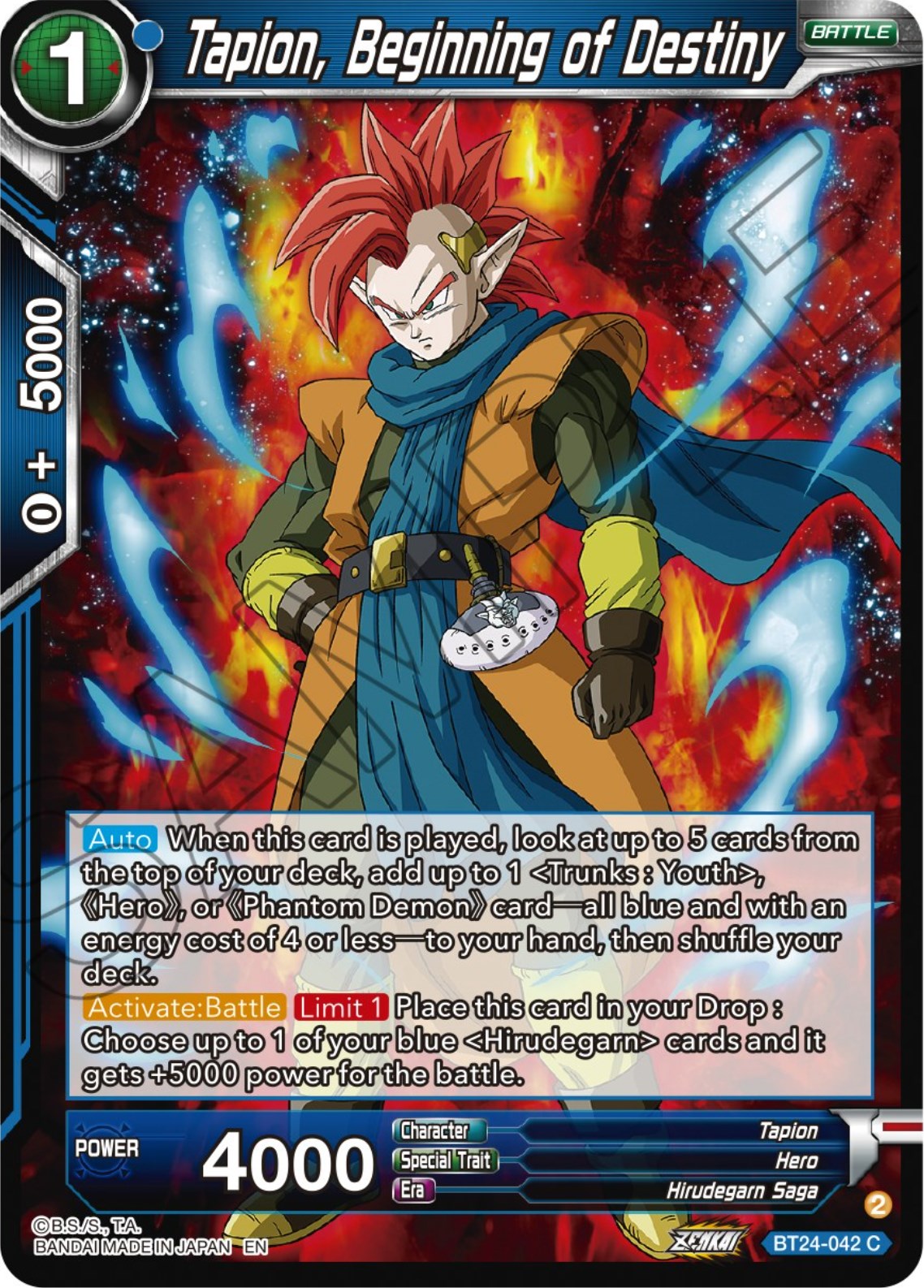 Tapion, Beginning of Destiny (BT24-042) [Beyond Generations] | Black Swamp Games