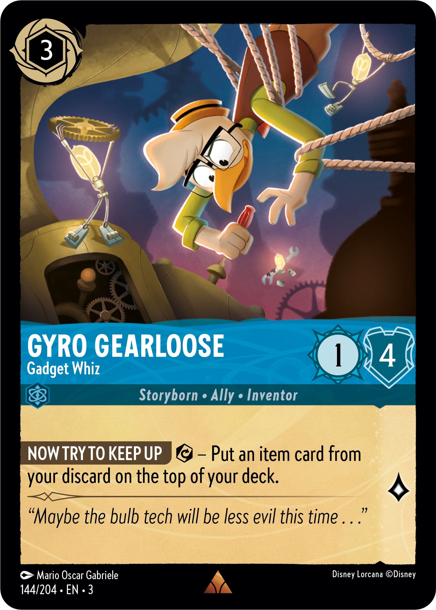 Gyro Gearloose - Gadget Whiz (144//204) [Into the Inklands] | Black Swamp Games