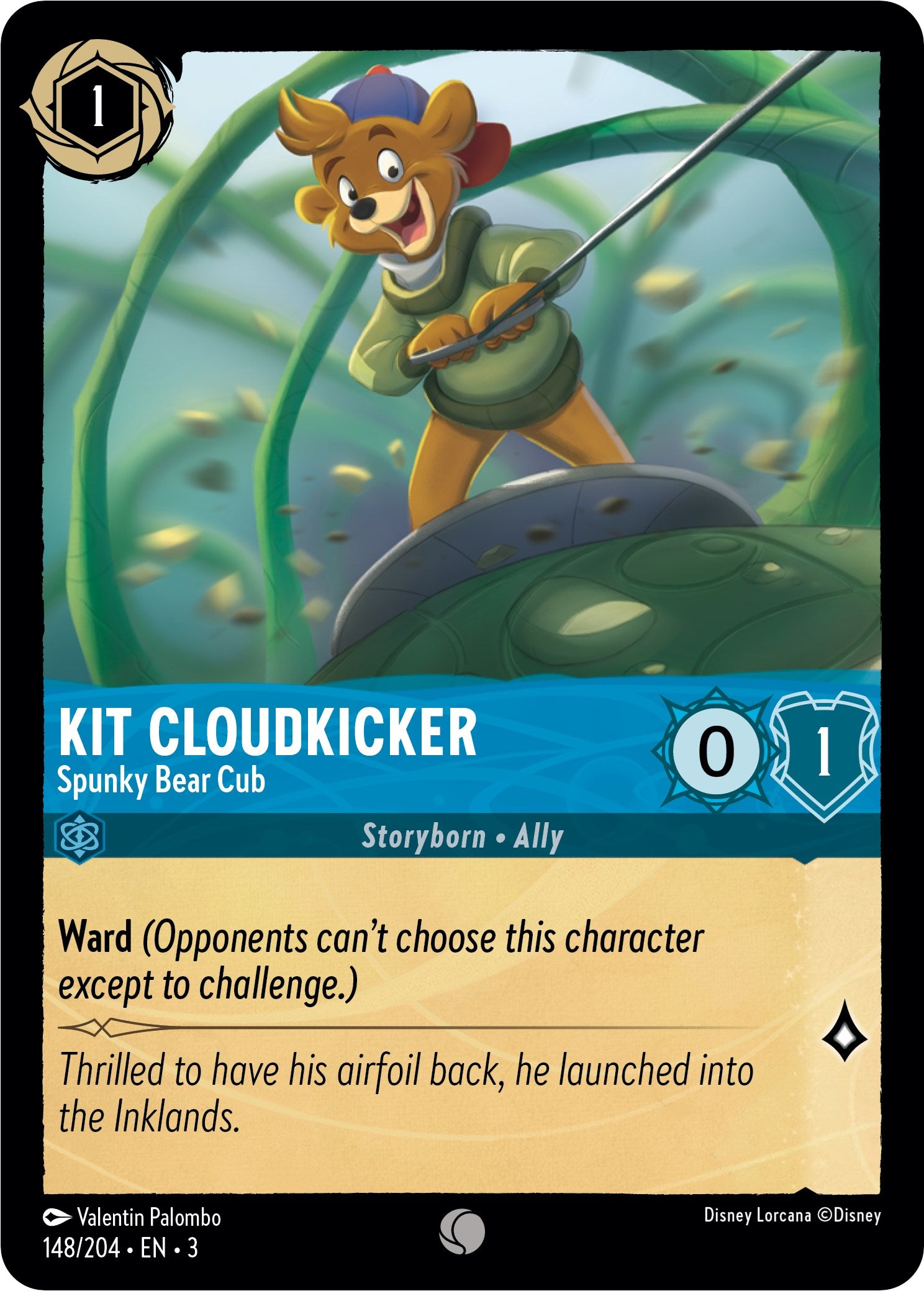 Kit Cloudkicker - Spunky Bear Cub (148/204) [Into the Inklands] | Black Swamp Games