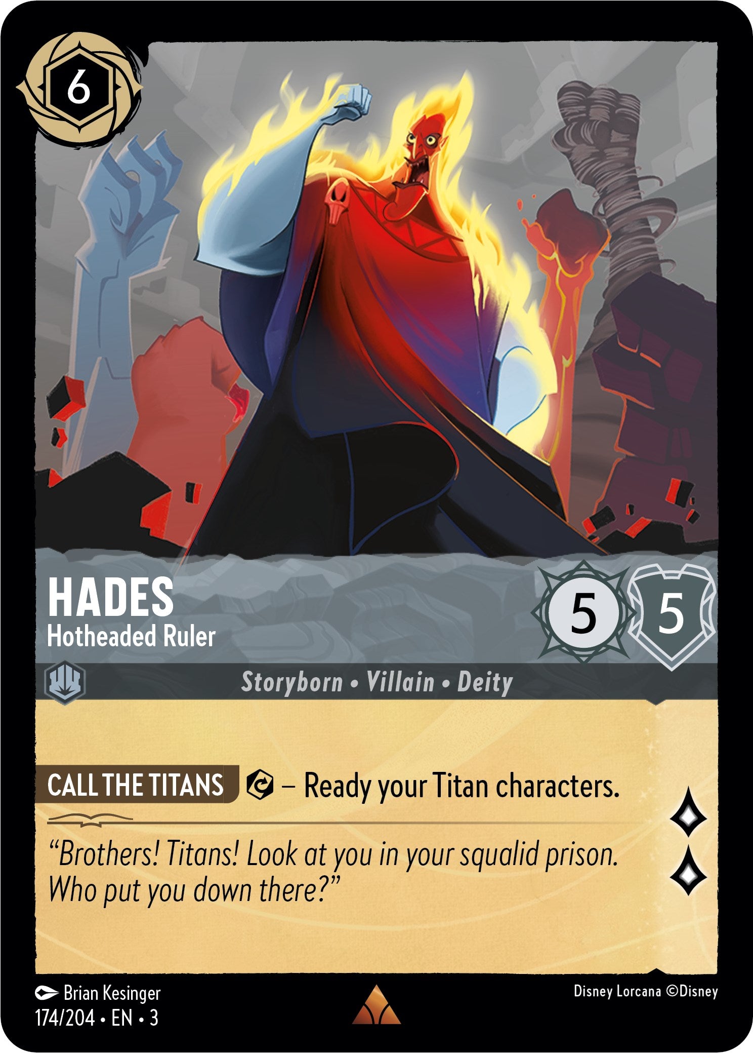 Hades - Hotheaded Ruler (174/204) [Into the Inklands] | Black Swamp Games