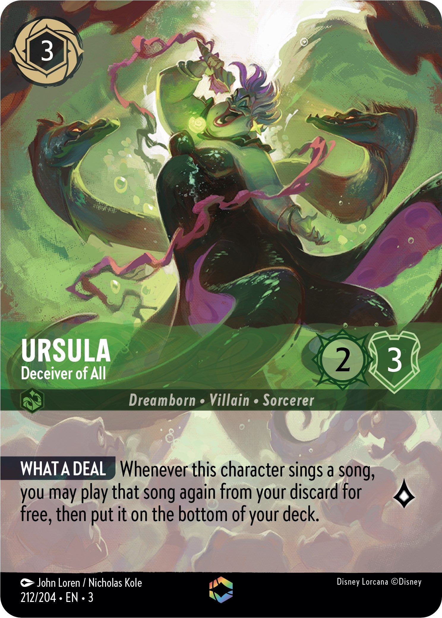 Ursula - Deceiver of All (Enchanted) (212/204) [Into the Inklands] | Black Swamp Games