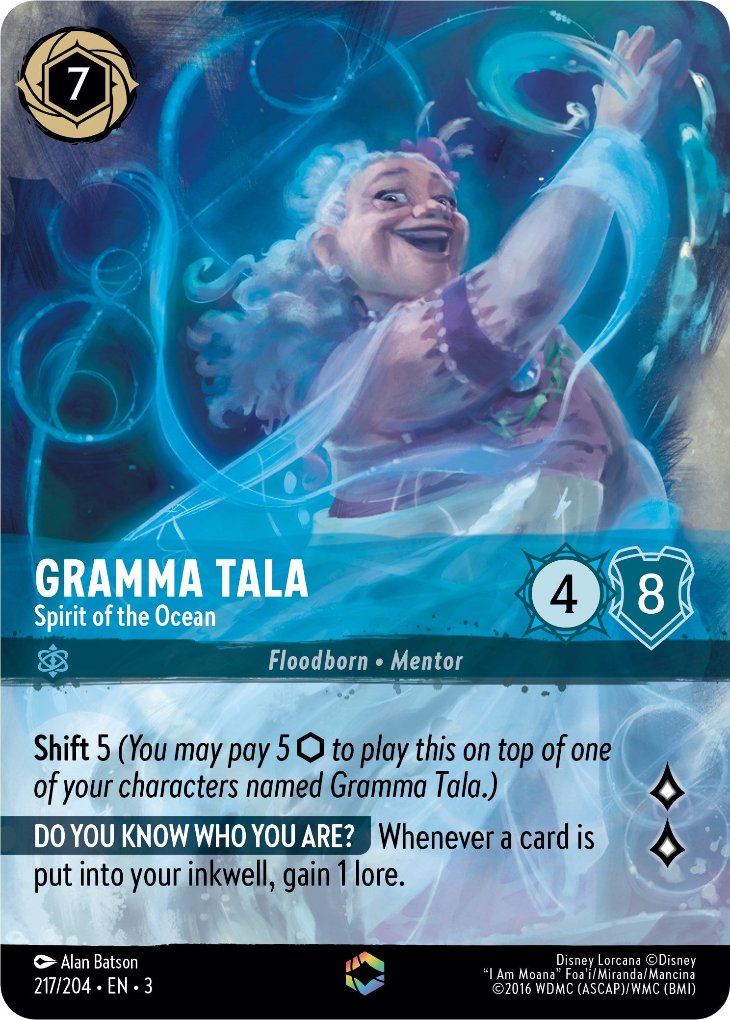 Gramma Tala - Spirit of the Ocean (Enchanted) (217/204) [Into the Inklands] | Black Swamp Games