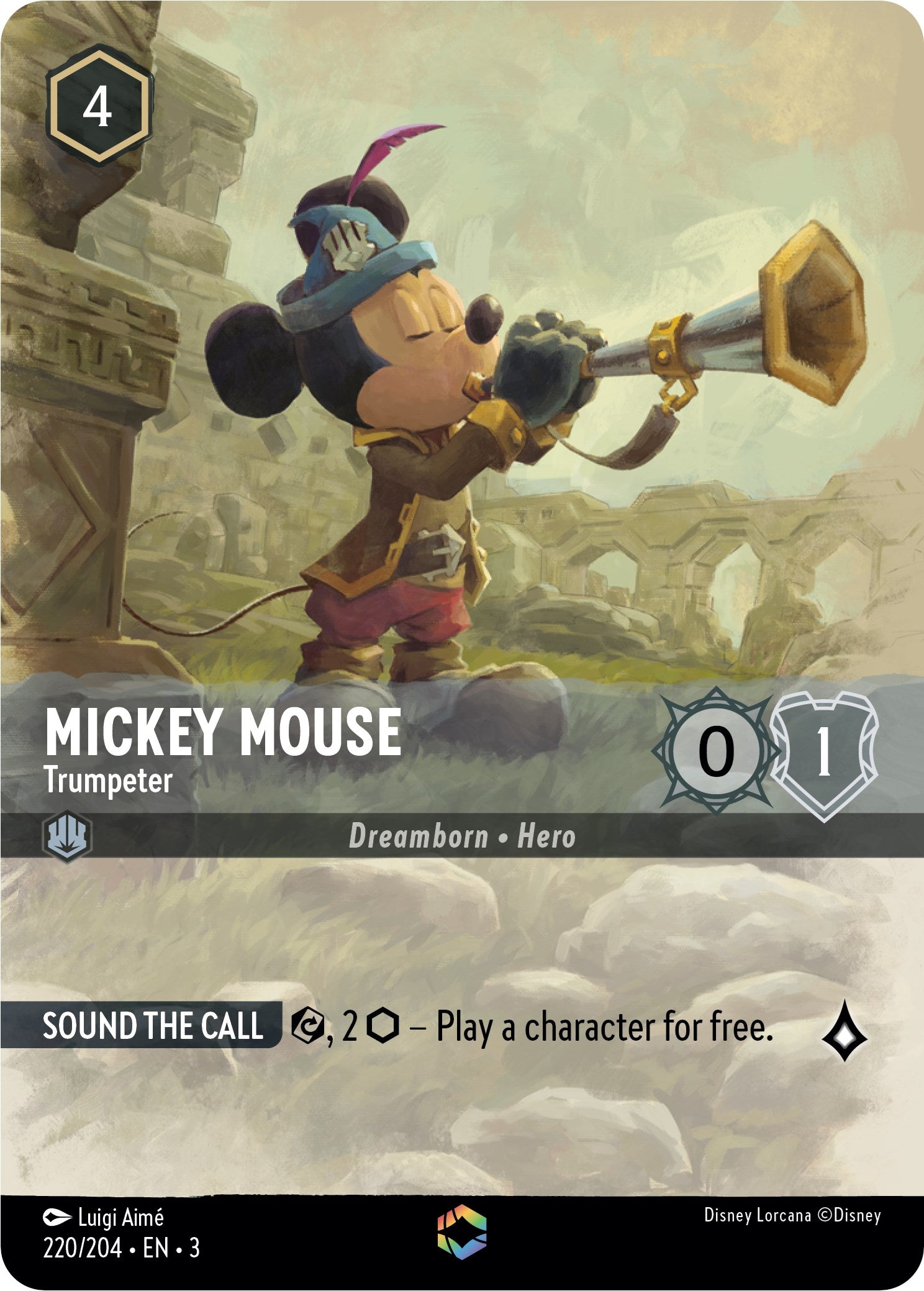 Mickey Mouse -Trumpeter (Enchanted) (220/204) [Into the Inklands] | Black Swamp Games