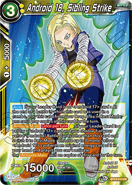 Android 18, Sibling Strike (Uncommon) (BT13-111) [Supreme Rivalry] | Black Swamp Games