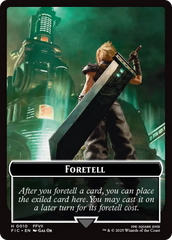 Foretell // Treasure Double-Sided Token (Surge Foil) [FINAL FANTASY Commander Tokens] | Black Swamp Games