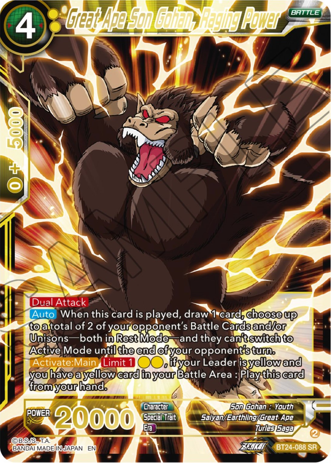 Great Ape Son Gohan, Raging Power (BT24-088) [Beyond Generations] | Black Swamp Games