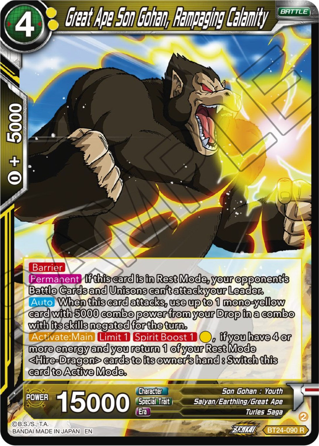 Great Ape Son Gohan, Rampaging Calamity (BT24-090) [Beyond Generations] | Black Swamp Games
