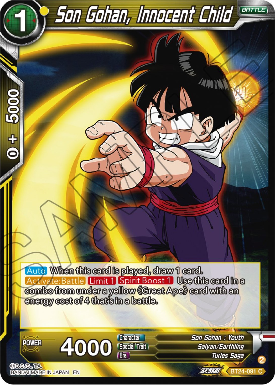 Son Gohan, Innocent Child (BT24-091) [Beyond Generations] | Black Swamp Games