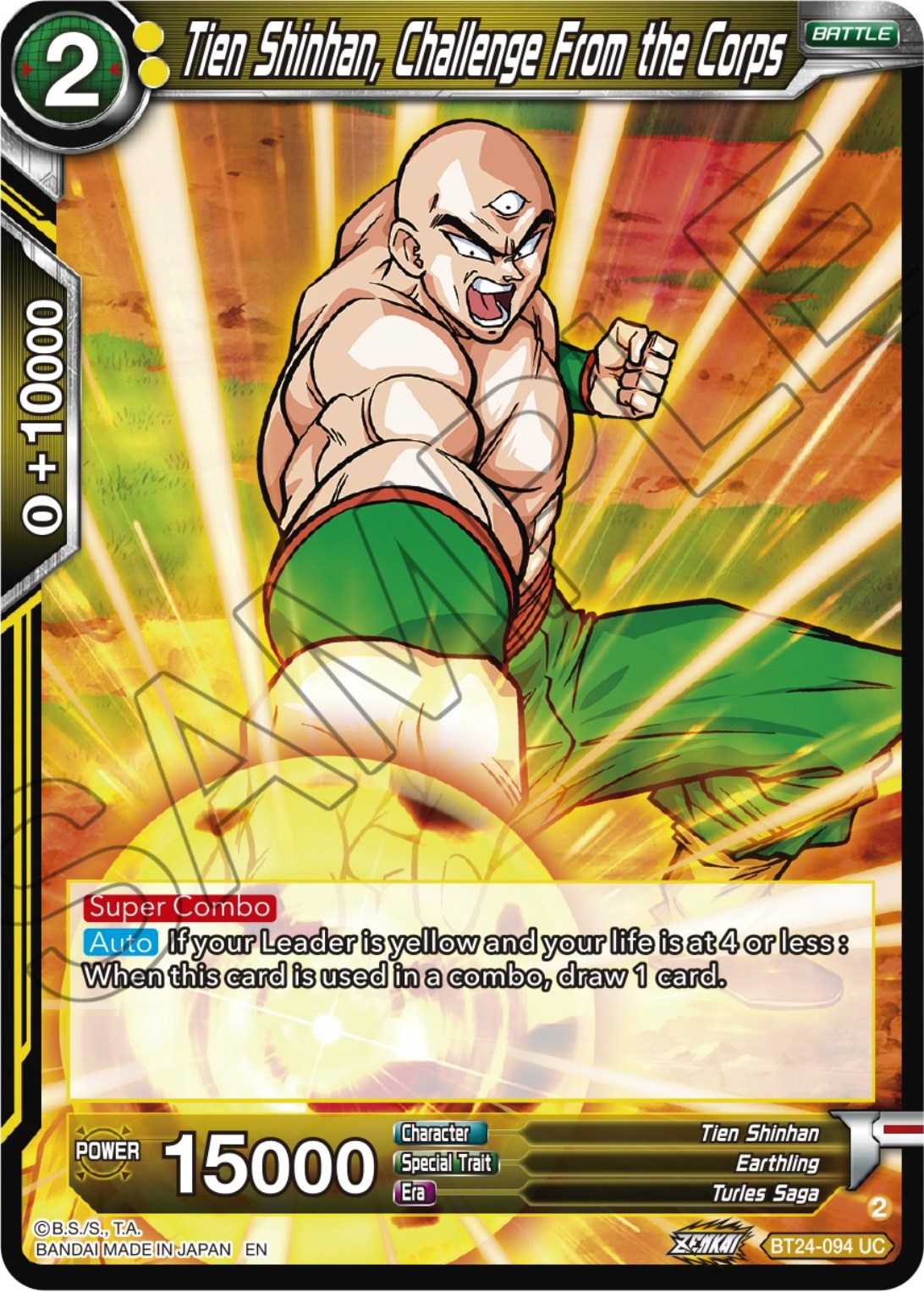 Tien Shinhan, Challenge From the Corps (BT24-094) [Beyond Generations] | Black Swamp Games