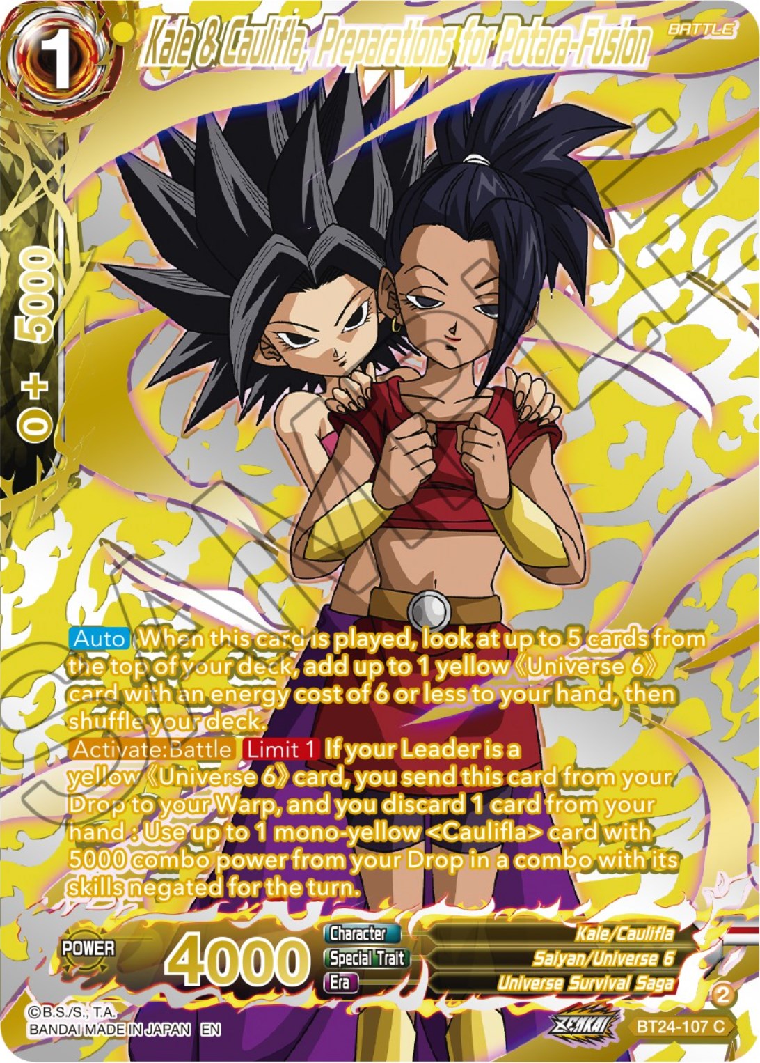Kale & Caulifla, Preparations for Potara-Fusion (Collector Booster) (BT24-107) [Beyond Generations] | Black Swamp Games