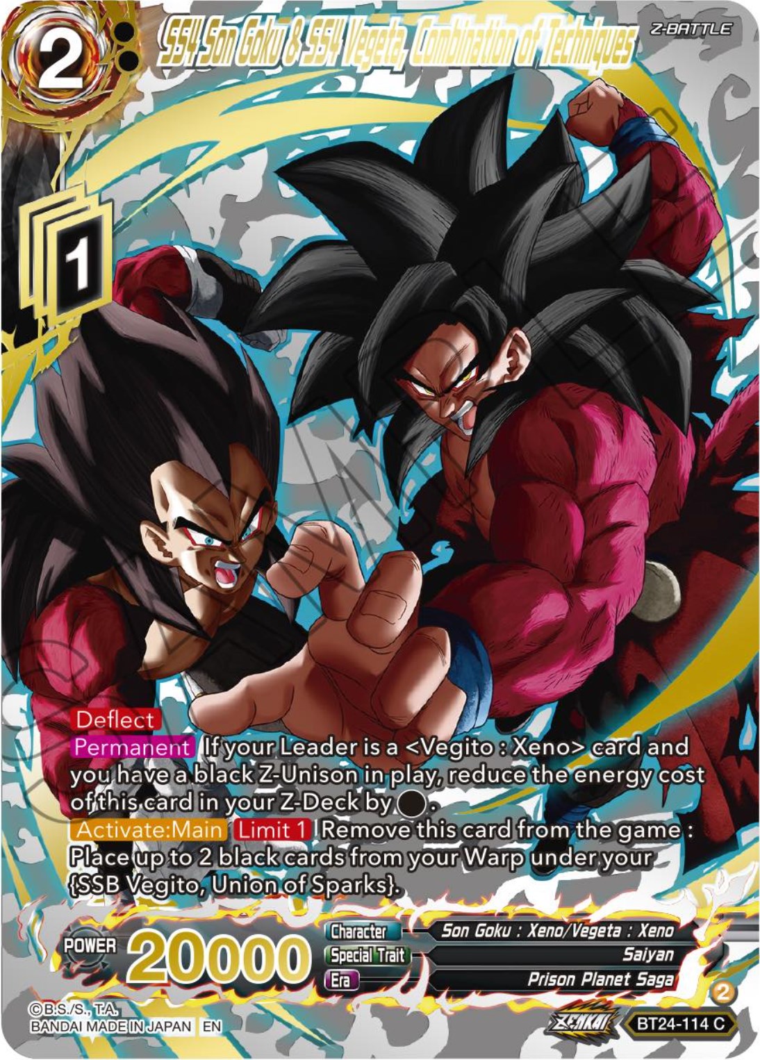 SS4 Son Goku & SS4 Vegeta, Combination of Techniques (Collector Booster) (BT24-114) [Beyond Generations] | Black Swamp Games