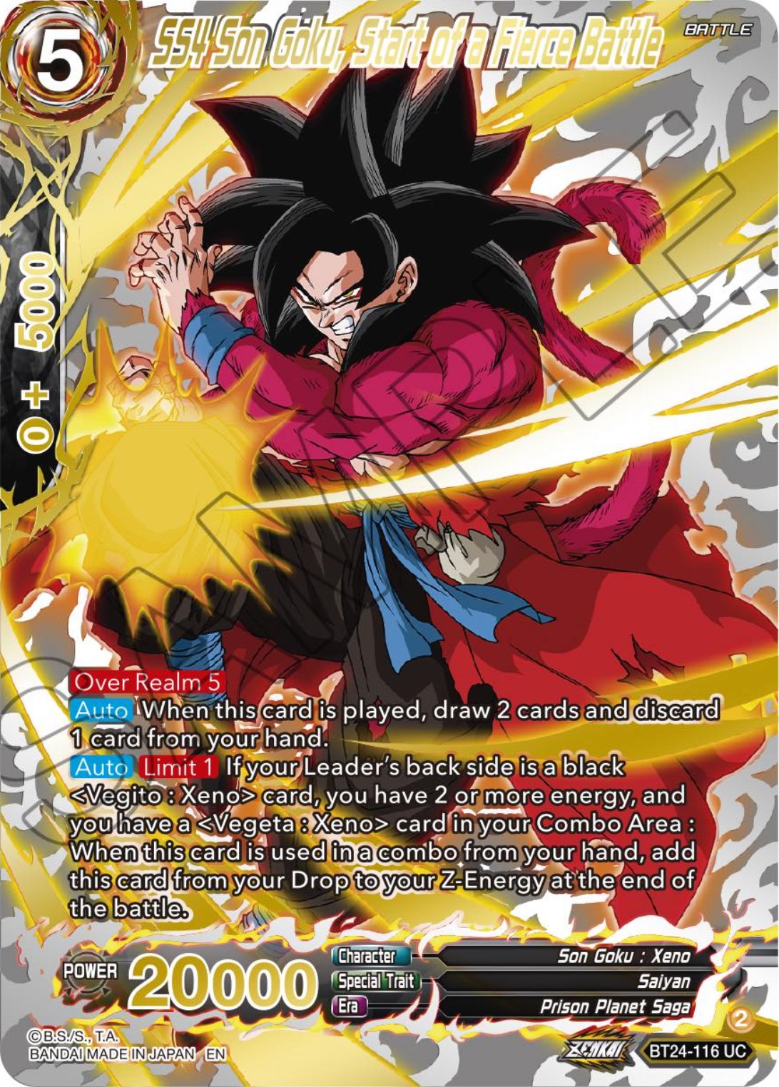 SS4 Son Goku, Start of a Fierce Battle (Collector Booster) (BT24-116) [Beyond Generations] | Black Swamp Games