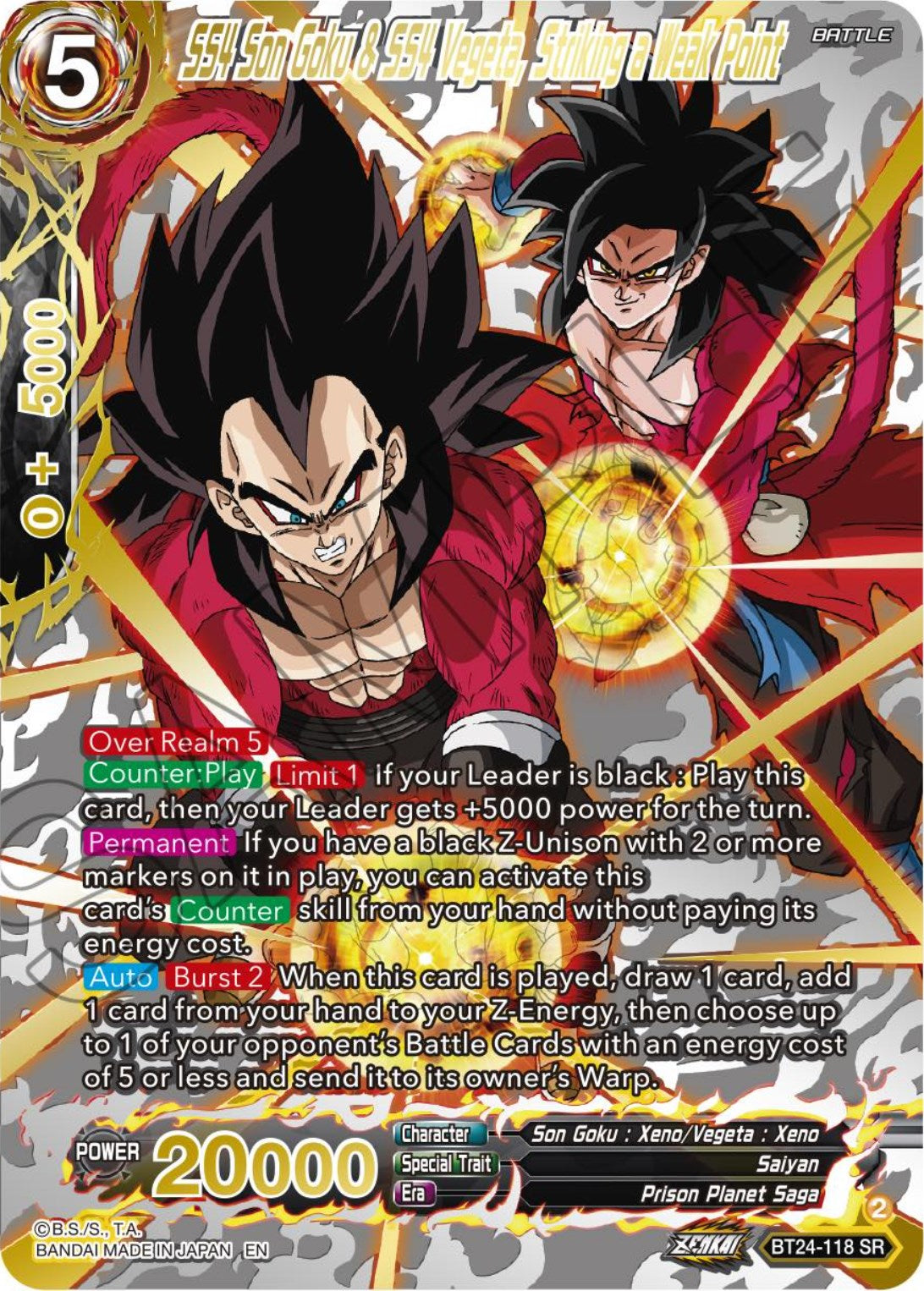 SS4 Son Goku & SS4 Vegeta, Striking a Weak Point (Collector Booster) (BT24-118) [Beyond Generations] | Black Swamp Games