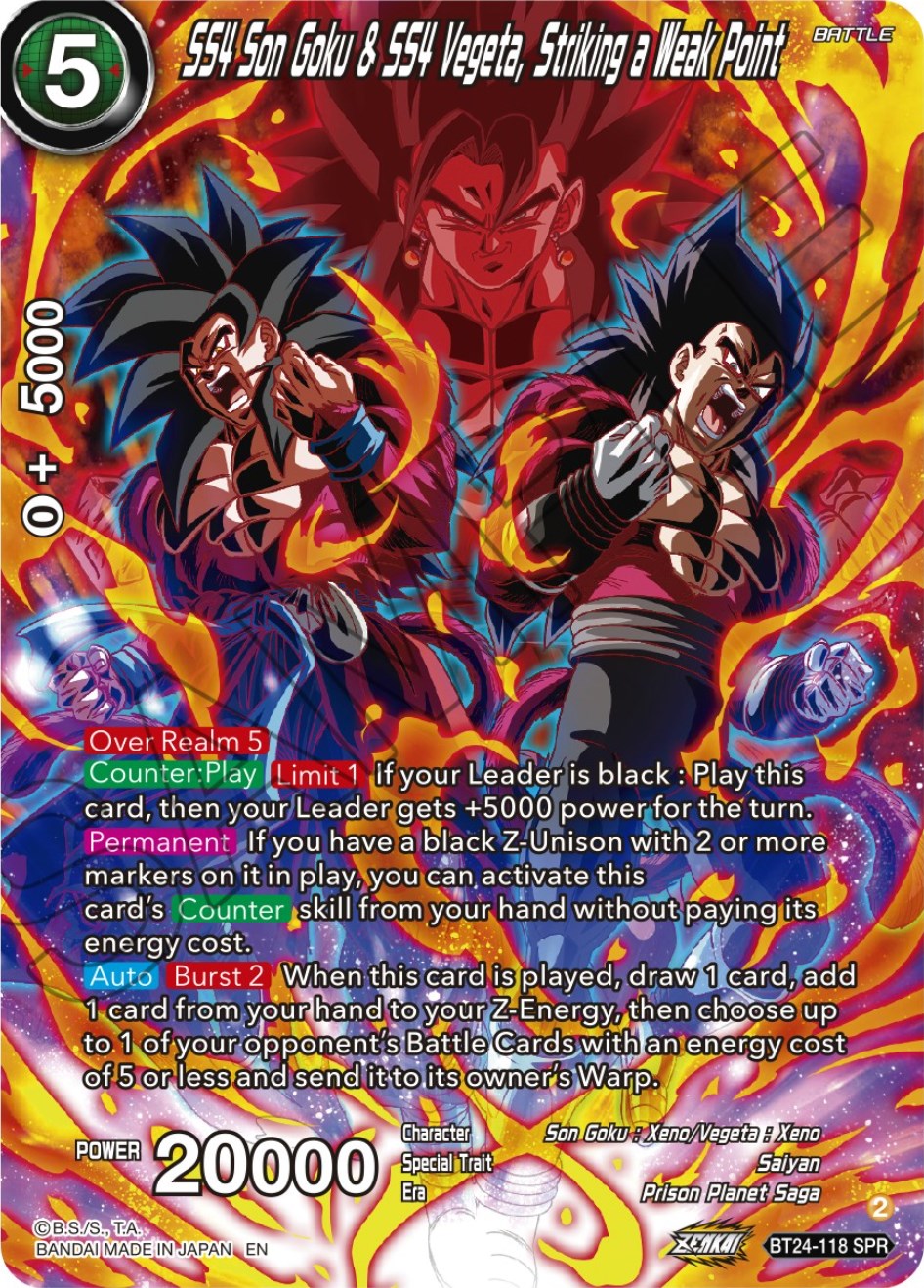 SS4 Son Goku & SS4 Vegeta, Striking a Weak Point (SPR) (BT24-118) [Beyond Generations] | Black Swamp Games