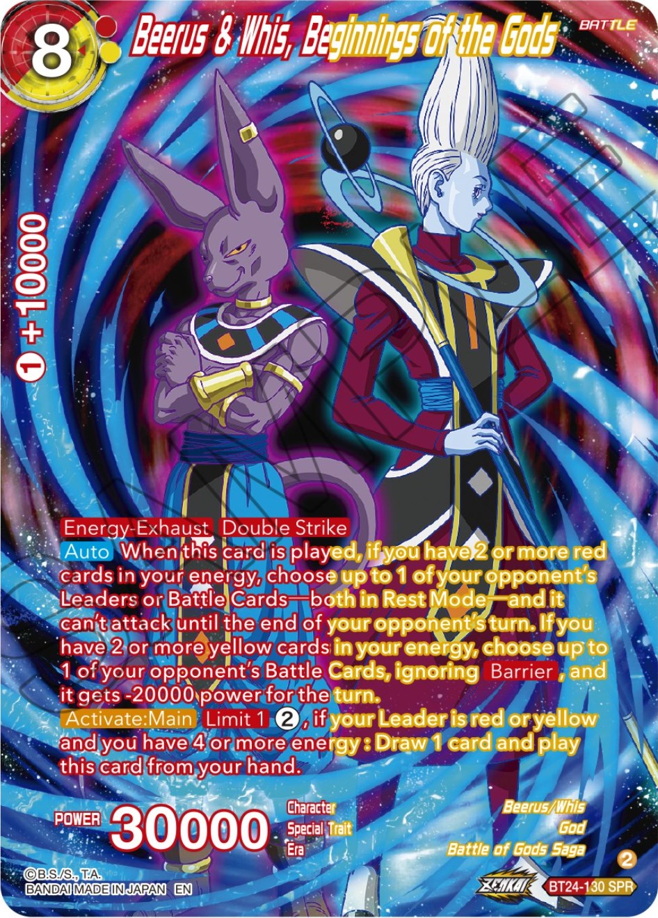 Beerus & Whis, Beginnings of the Gods (SPR) (BT24-130) [Beyond Generations] | Black Swamp Games