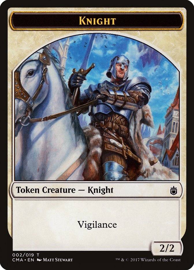 Knight Token [Commander Anthology Tokens] | Black Swamp Games