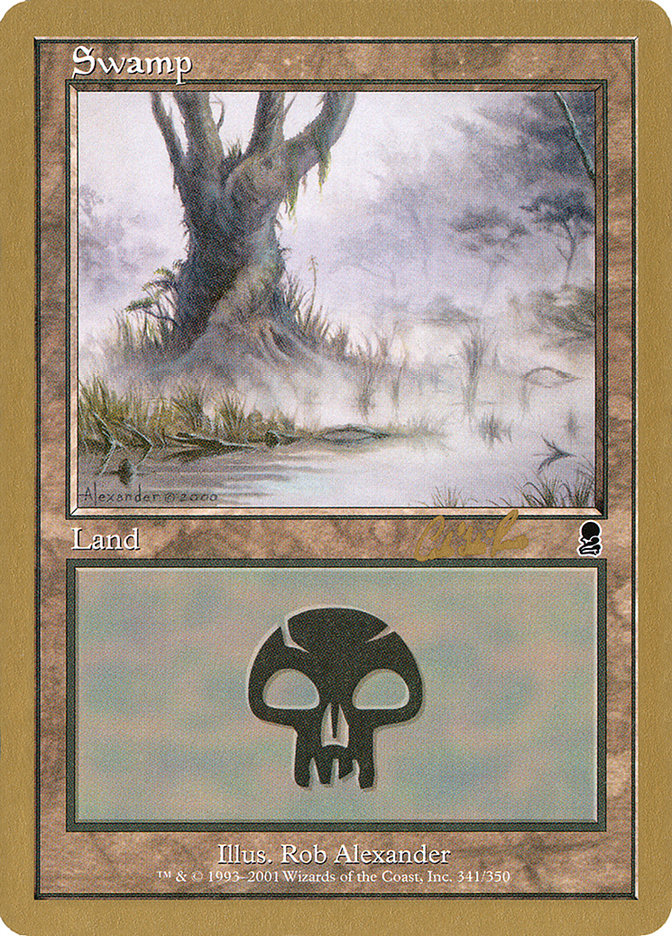 Swamp (cr341) (Carlos Romao) [World Championship Decks 2002] | Black Swamp Games
