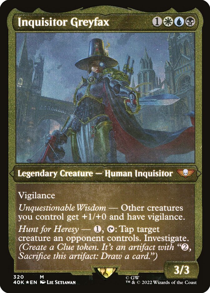 Inquisitor Greyfax (Display Commander) (Etched Foil) [Warhammer 40,000] | Black Swamp Games