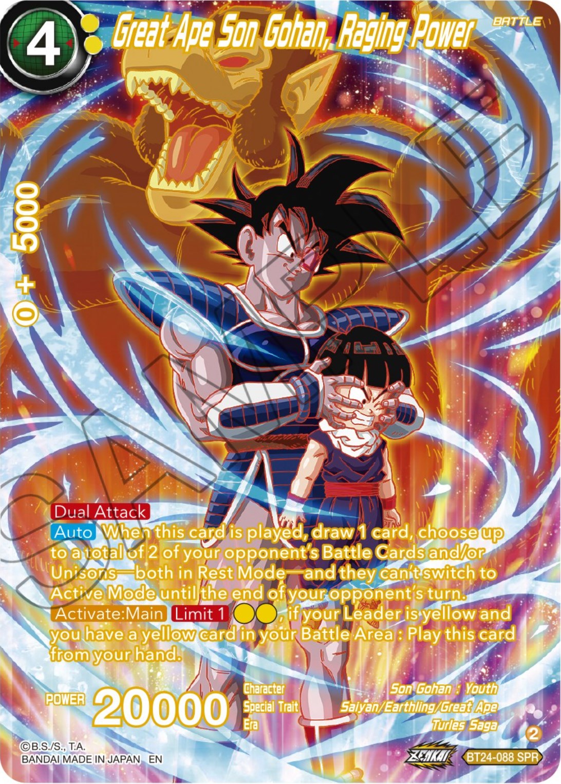 Great Ape Son Gohan, Raging Power (SPR) (BT24-088) [Beyond Generations] | Black Swamp Games